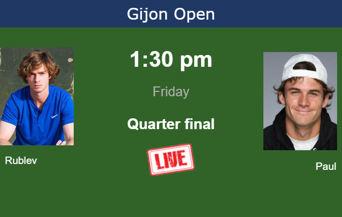 How to watch Rublev vs. Paul on live streaming in Gijon on Friday Friday Live Streaming Andrey Rublev vs Tommy Paul