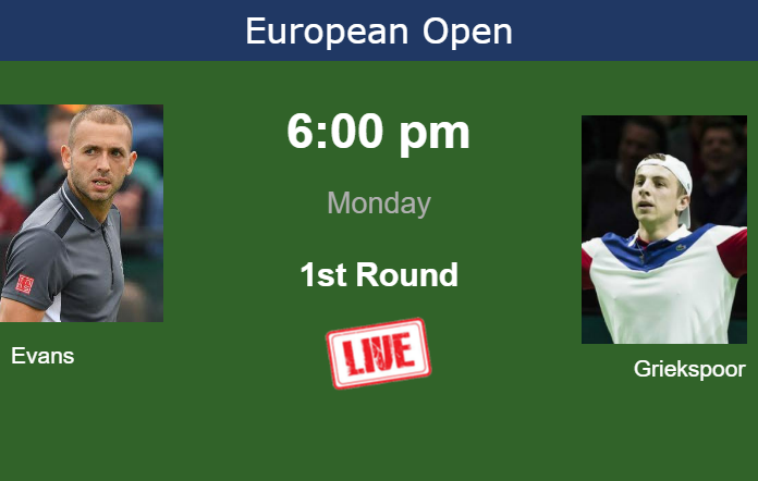 Monday Live Streaming Daniel Evans vs Tallon Griekspoor