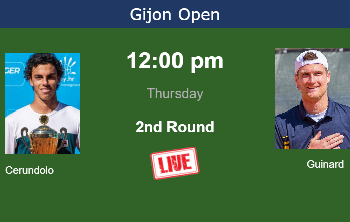 How to watch Cerundolo vs. Guinard on live streaming in Gijon on Thursday Wednesday Live Streaming Francisco Cerundolo vs Manuel Guinard