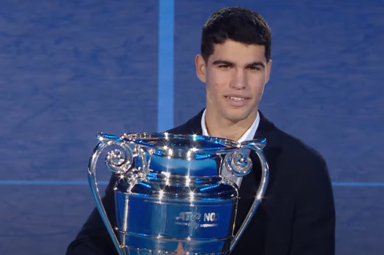 Carlos Alcaraz With World No.1 Trophy Carlos Alcaraz With World No.1 Trophy