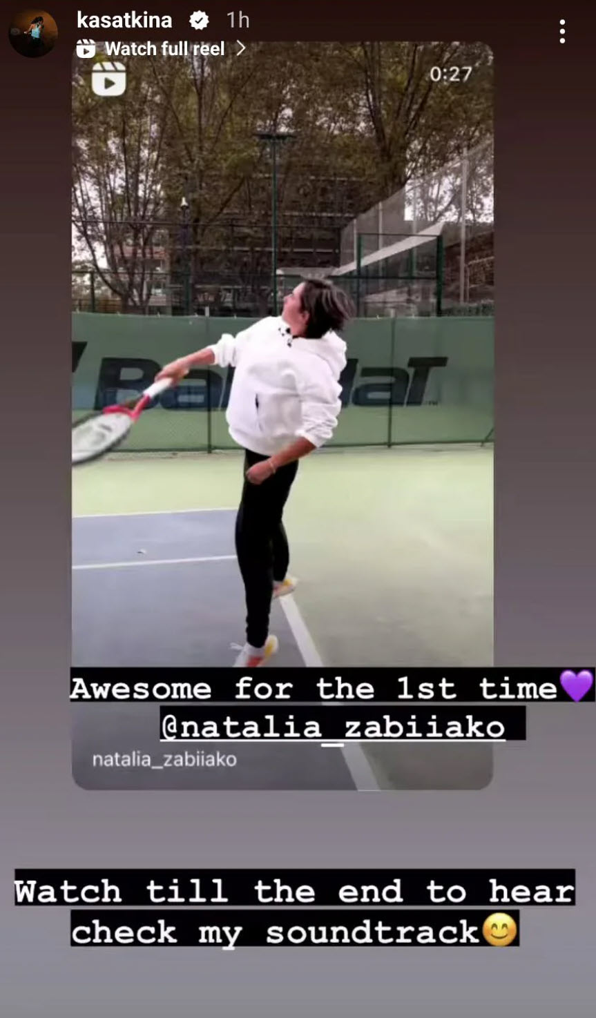 Kasatkina About Her Girlfriend Playing Tennis