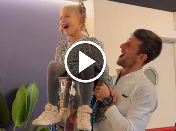 Novak Djokovic And His Daughter Tara
