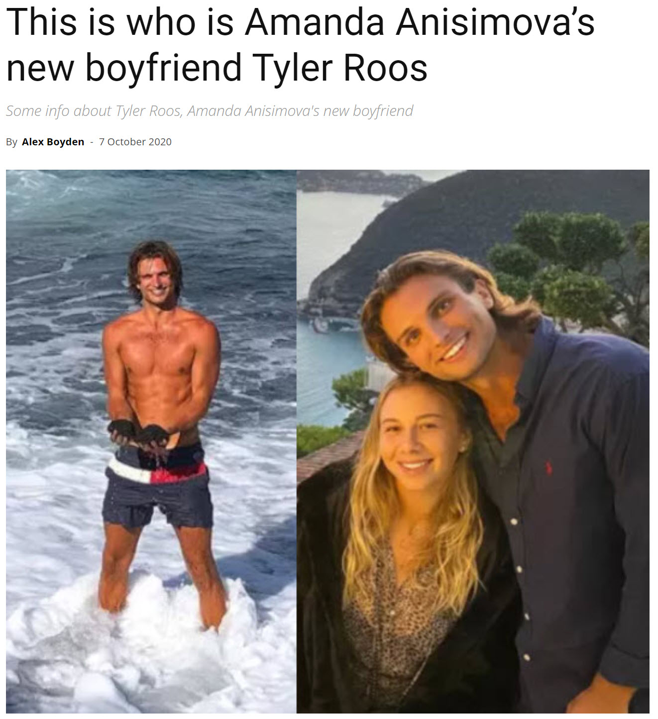 This Is Who Is Amanda Anisimova’s New Boyfriend Tyler Roos