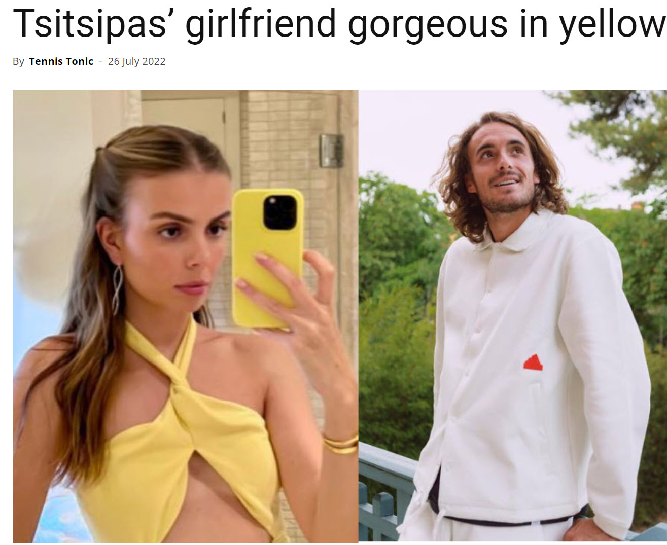 Tsitsipas’ Girlfriend Gorgeous In Yellow