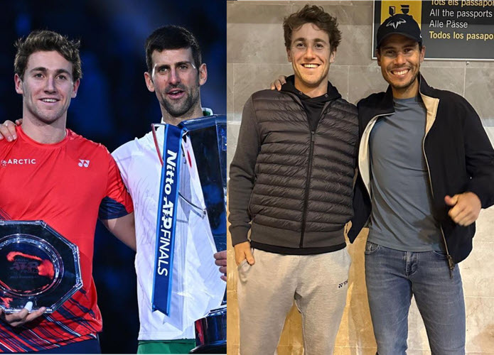 Casper Ruud With Djokovic And Nadal