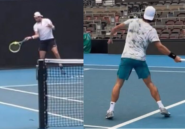 Lorenzo Musetti And Matteo Berrettini Training In Brisbane Lorenzo Musetti And Matteo Berrettini Training In Brisbane