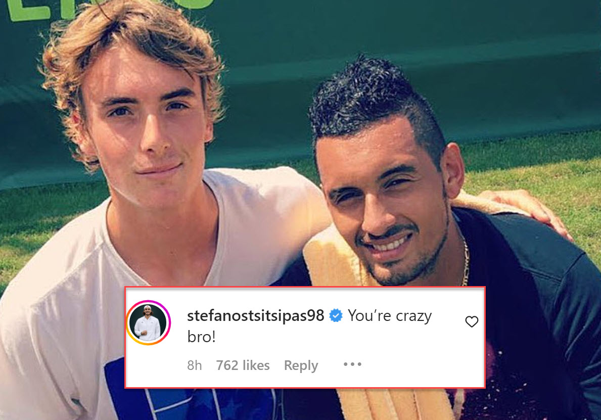Youre crazy bro! - Stefanos Tsitsipas reacts to Nick Kyrgioss funny post on Instagram - Tennis Tonic