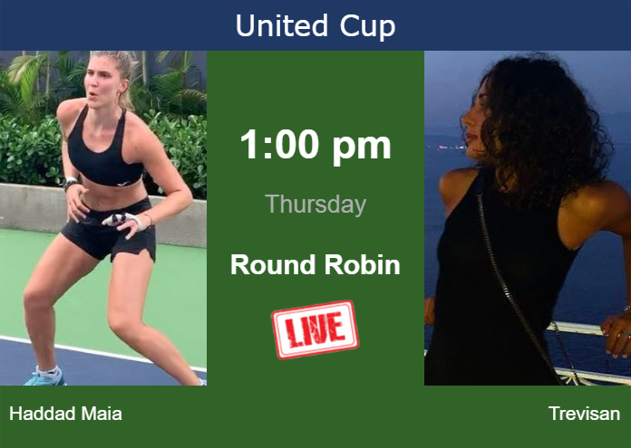 Wednesday Live Streaming Beatriz Haddad Maia vs Martina Trevisan