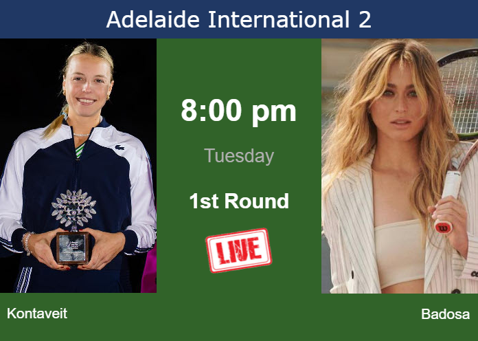 How to watch Kontaveit vs. Badosa on live streaming in Adelaide on Tuesday Monday Live Streaming Anett Kontaveit vs Paula Badosa Gibert
