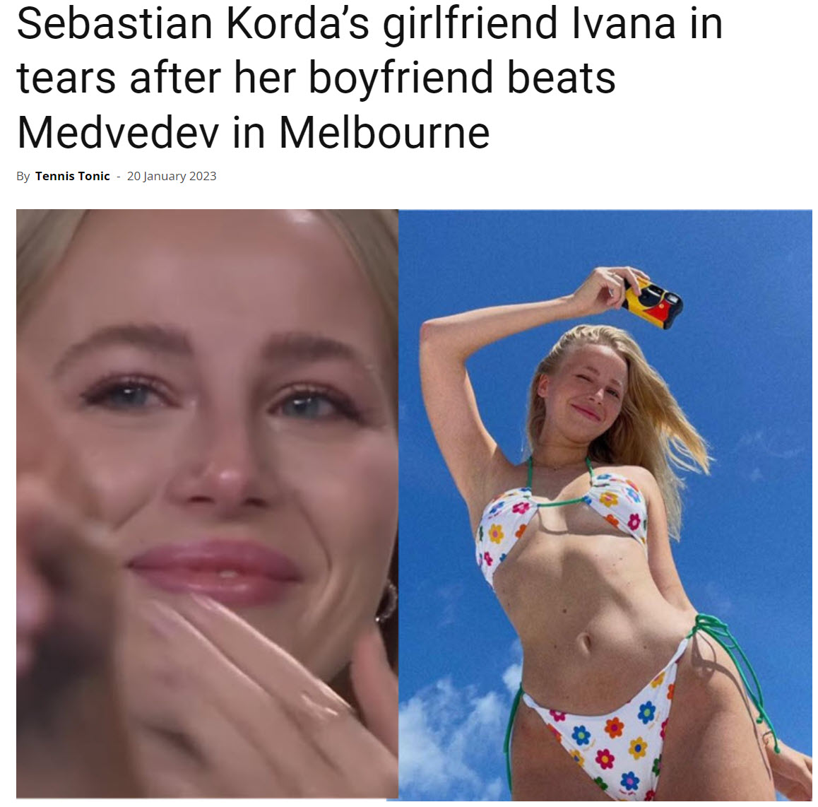Sebastian Korda’s Girlfriend Ivana In Tears After Her Boyfriend Beats Medvedev In Melbourne