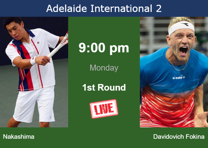 Sunday Live Streaming Brandon Nakashima vs Alejandro Davidovich Fokina