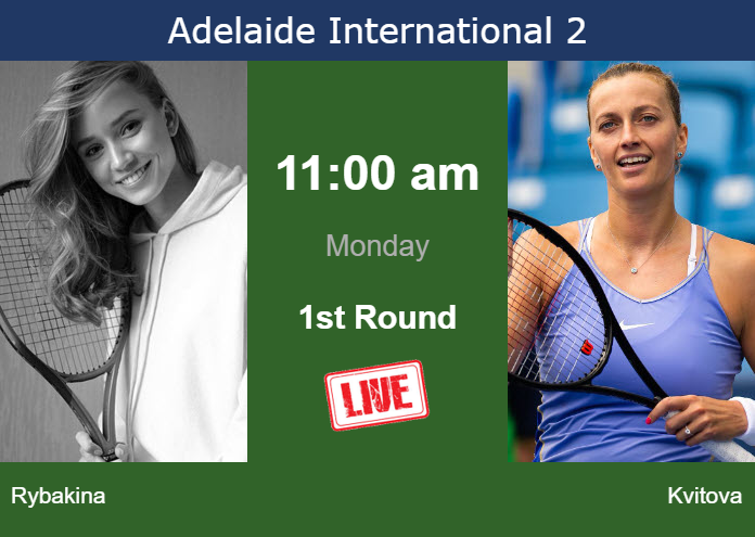 How to watch Rybakina vs. Kvitova on live streaming in Adelaide on Monday Sunday Live Streaming Elena Rybakina vs Petra Kvitova