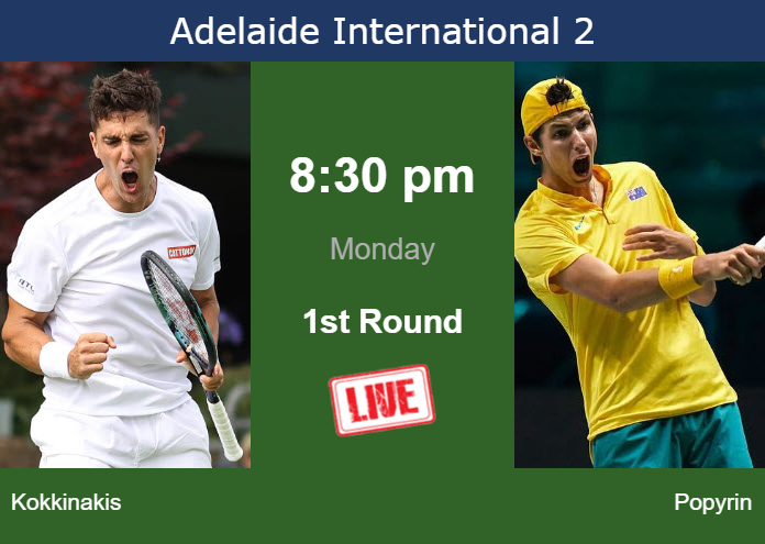 How To Watch Kokkinakis Vs. Popyrin On Live Streaming In Adelaide On ...