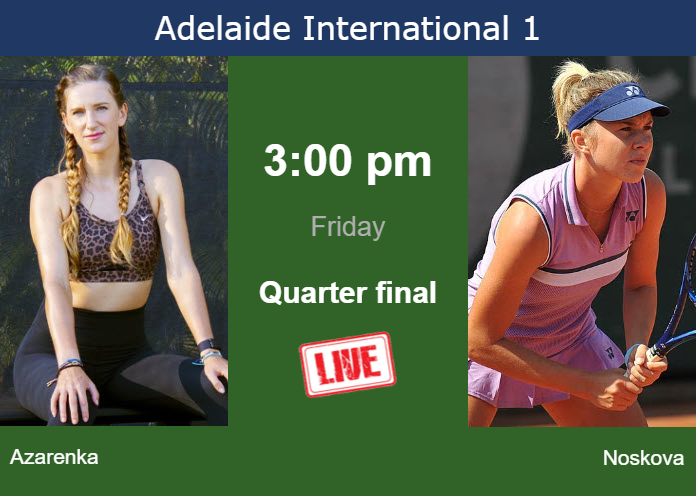 How To Watch Azarenka Vs Noskova On Live Streaming In Adelaide On Friday Tennis Tonic News 