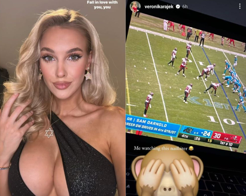 Veronika Rajek Cheering For Tom Brady
