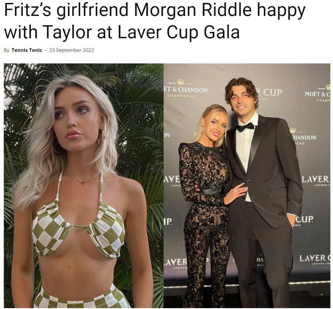 Morgan Riddle stuns on red carpet with boyfriend Taylor Fritz as fans label  her 'Tennis Barbie