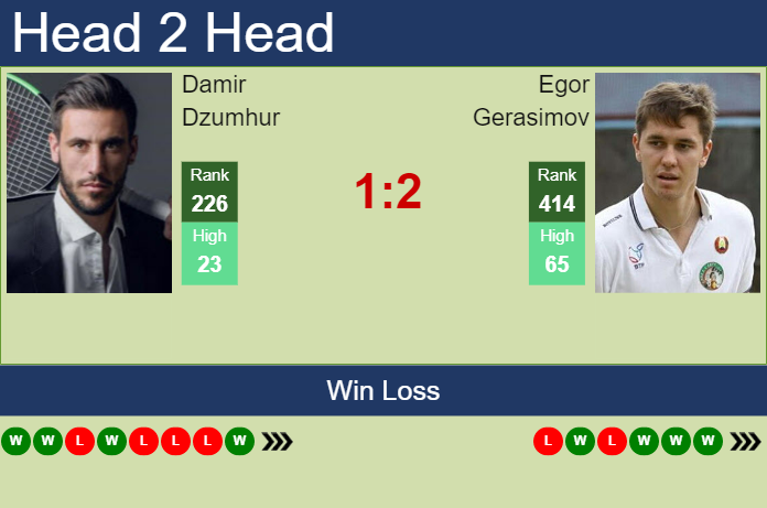 Prediction and head to head Damir Dzumhur vs. Egor Gerasimov
