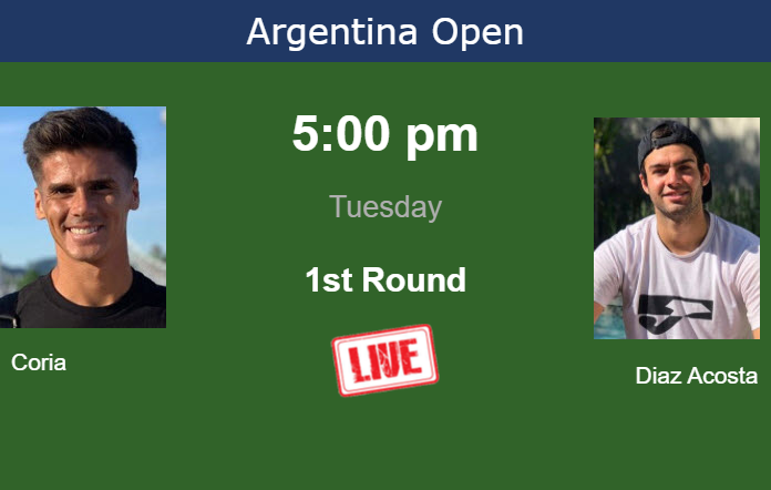 Tuesday Live Streaming Federico Coria vs Facundo Diaz Acosta