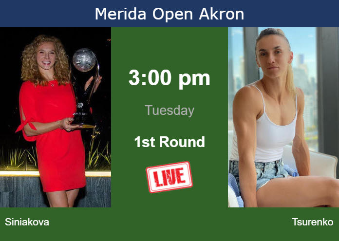 How To Watch Siniakova Vs Tsurenko On Live Streaming In Merida On