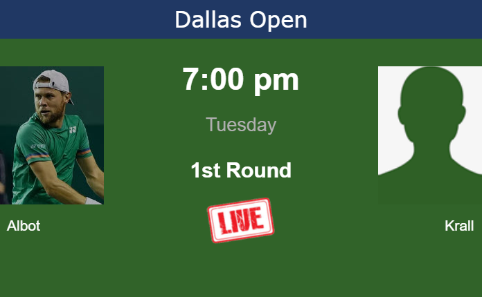 Tuesday Live Streaming Radu Albot vs Liam Krall