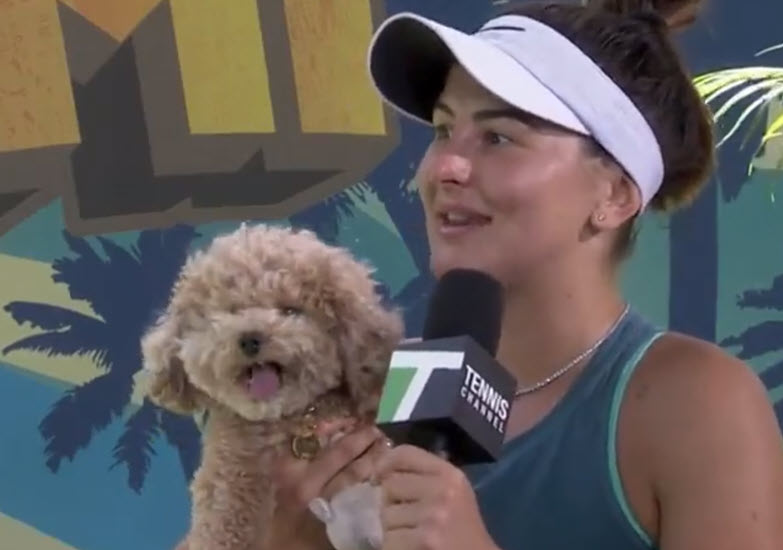 Bianca Andreescu With Her Dog Coco Bianca Andreescu With Her Dog Coco