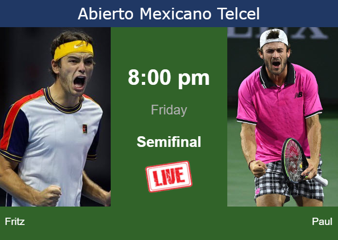 Friday Live Streaming Taylor Fritz vs Tommy Paul
