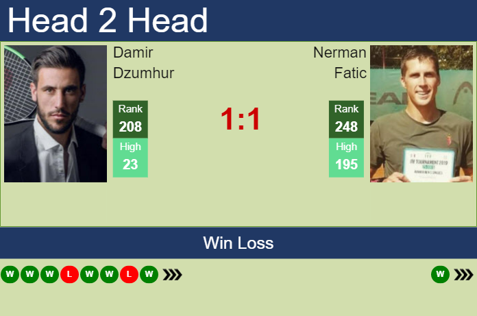 Prediction and head to head Damir Dzumhur vs. Nerman Fatic
