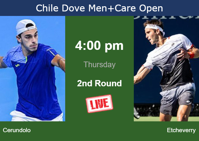 How to watch Cerundolo vs. Etcheverry on live streaming in Santiago on Thursday Thursday Live Streaming Francisco Cerundolo vs Tomas Martin Etcheverry