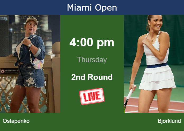 Thursday Live Streaming Jelena Ostapenko vs Mirjam Bjorklund