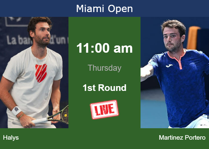Thursday Live Streaming Quentin Halys vs Pedro Martinez Portero