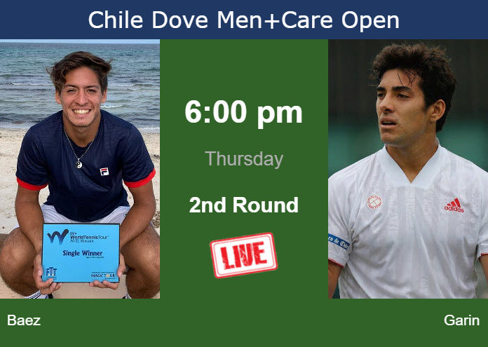 How to watch Baez vs. Garin on live streaming in Santiago on Thursday Thursday Live Streaming Sebastian Baez vs Cristian Garin