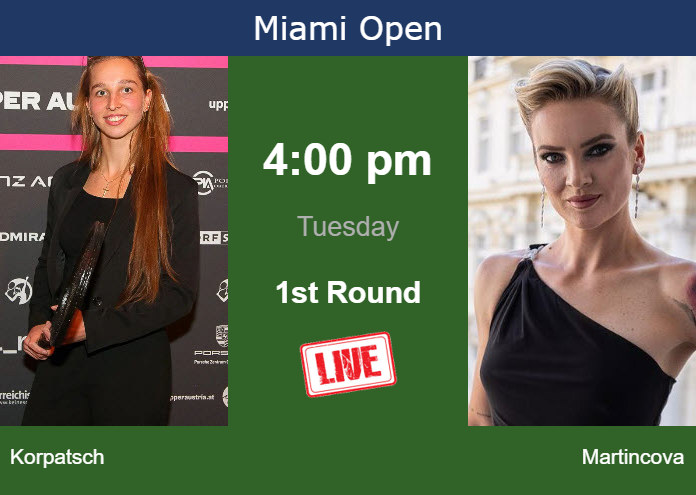 How to watch Korpatsch vs. Martincova on live streaming in Miami on Tuesday  - Tennis Tonic - News, Predictions, H2H, Live Scores, stats