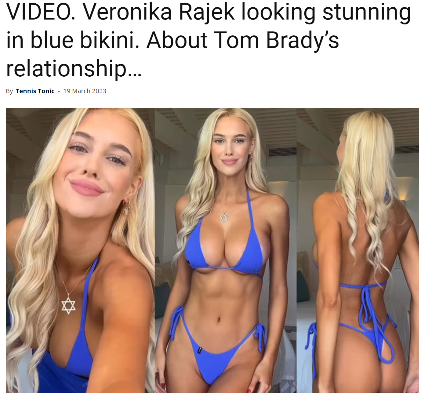 Video. Veronika Rajek Looking Stunning In Blue Bikini. About Tom Brady’s Relationship…