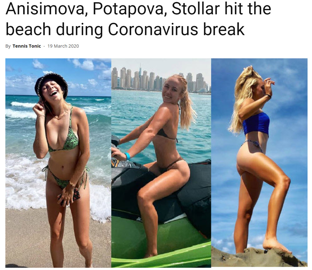 Anisimova, Potapova, Stollar Hit The Beach During Coronavirus Break