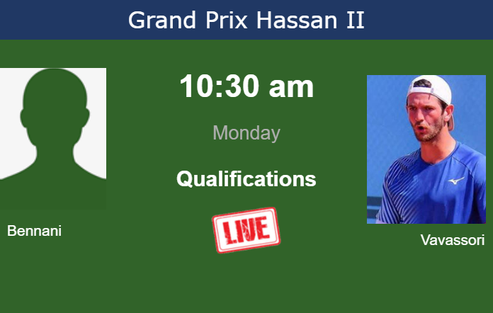 How to watch Bennani vs. Vavassori on live streaming in Marrakech on Monday Monday Live Streaming Reda Bennani vs Andrea Vavassori