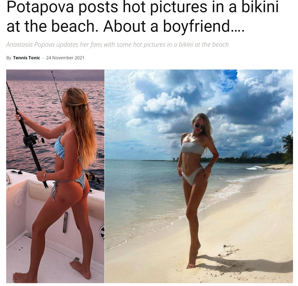 Potapova Posts Hot Pictures In A Bikini At The Beach. About A Boyfriend….