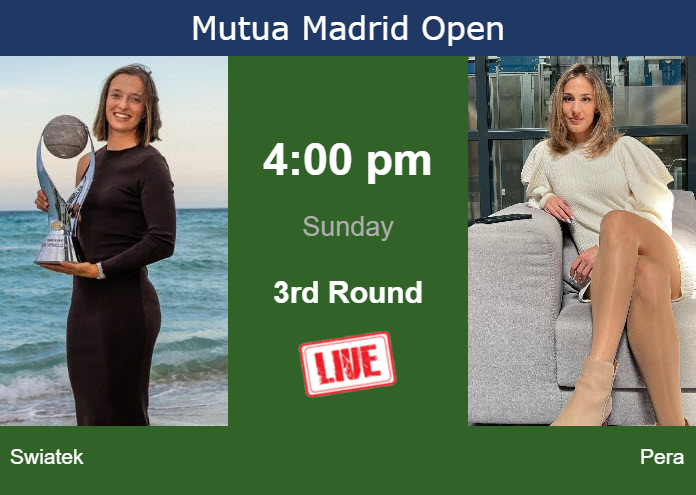 Saturday Live Streaming Iga Swiatek vs Bernarda Pera