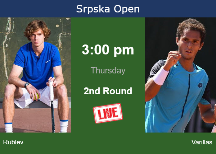 How to watch Rublev vs. Varillas on live streaming in Banja Luka on Thursday Thursday Live Streaming Andrey Rublev vs Juan Pablo Varillas