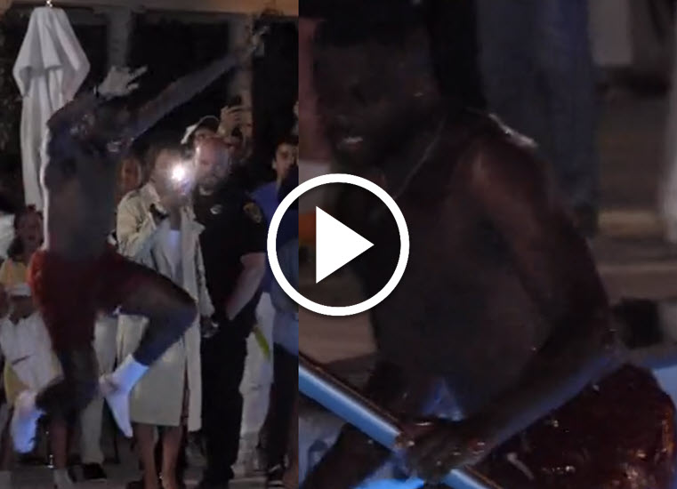 Tiafoe Jumping In The Pool In Houston Tiafoe Jumping In The Pool In Houston