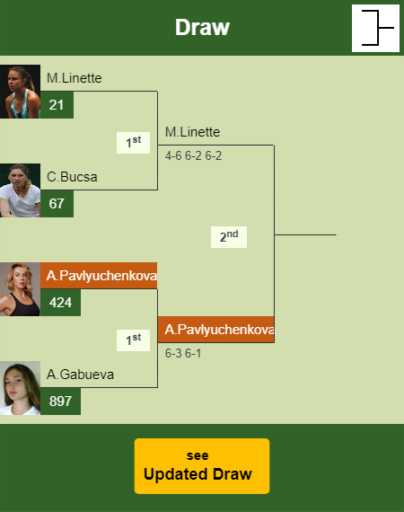 Anastasia Pavlyuchenkova Draw info