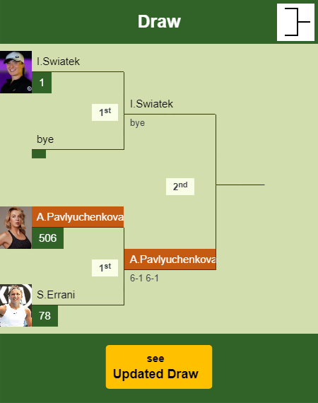 Anastasia Pavlyuchenkova Draw info