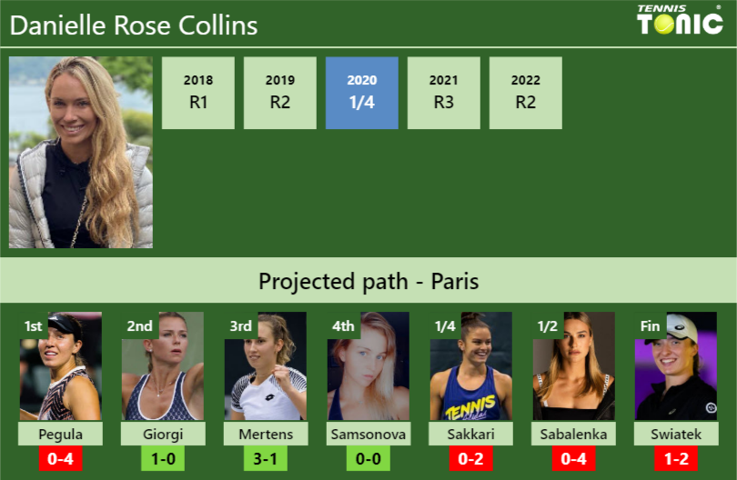 Danielle Rose Collins Stats info