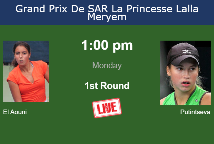 How to watch El Aouni vs. Putintseva on live streaming in Rabat on Monday Monday Live Streaming Aya El Aouni vs Yulia Putintseva