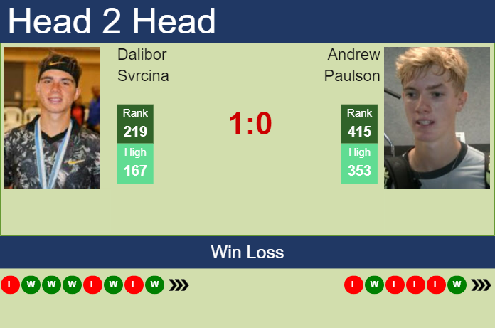 Prediction and head to head Dalibor Svrcina vs. Andrew Paulson