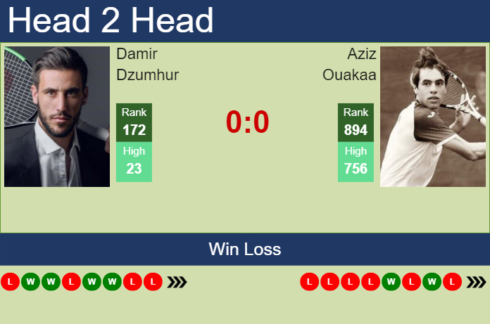 Prediction and head to head Damir Dzumhur vs. Aziz Ouakaa