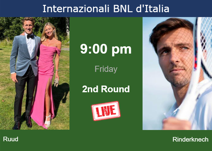 How To Watch Ruud Vs. Rinderknech On Live Streaming In Rome On Friday ...