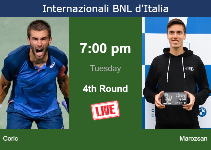 Tuesday Live Streaming Borna Coric vs Fabian Marozsan