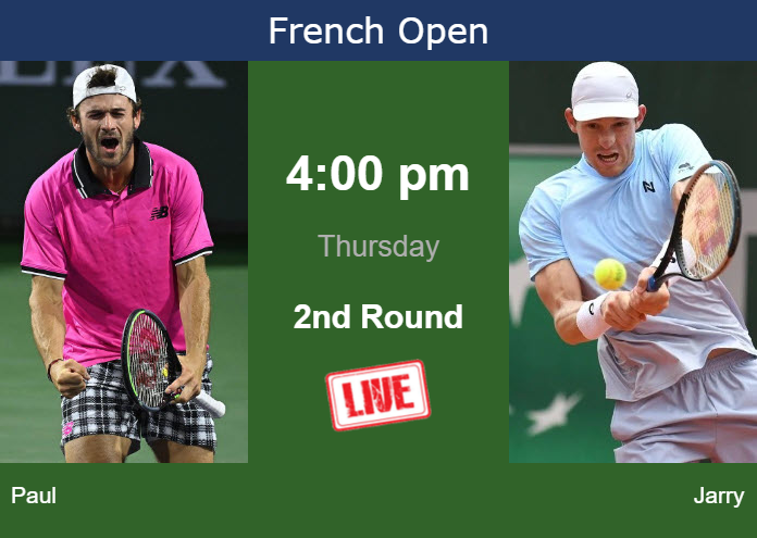 Wednesday Live Streaming Tommy Paul vs Nicolas Jarry