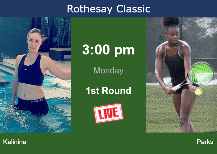 Monday Live Streaming Anhelina Kalinina vs Alycia Parks