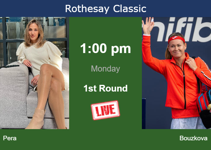 Monday Live Streaming Bernarda Pera vs Marie Bouzkova